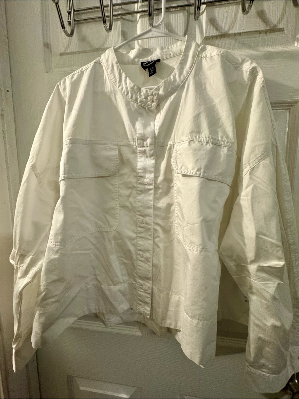 Casual Women's White Button-Front Blouse